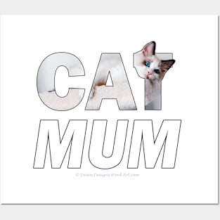 CAT MUM - siamese long hair cat oil painting word art Posters and Art